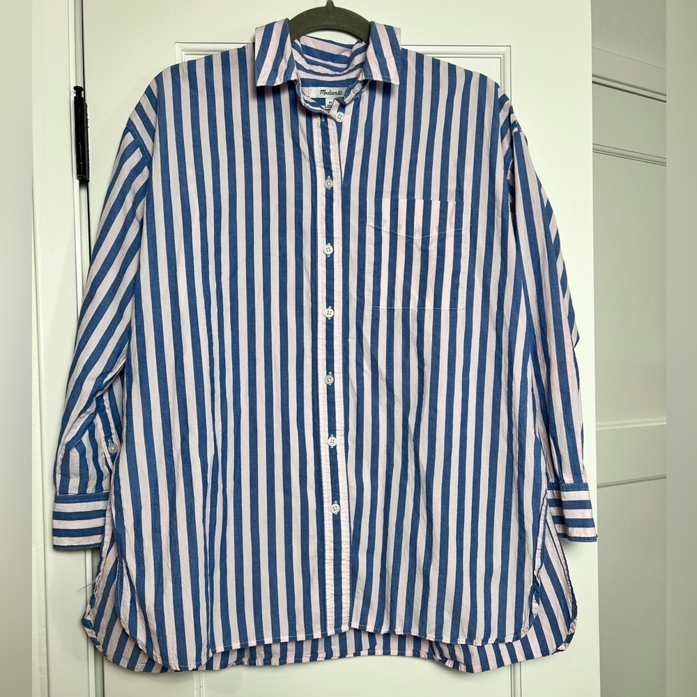 Madewell Signature Poplin Oversized Shirt (XS) - Picture 3 of 5